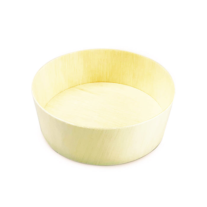 Wooden Round Takeout Bento Box 5.12" dia (50/pack) - No Lid