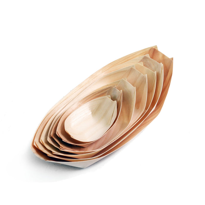 Biodegradable Poplar Wood Boat Serving Tray