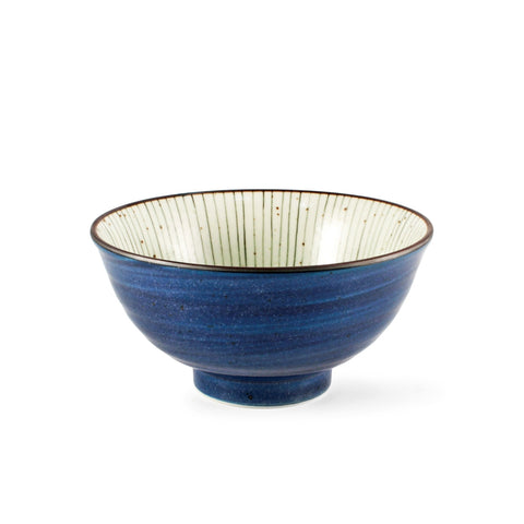 Tokusa Blue Lined Interior Donburi Bowl 22.5 fl oz / 6.25