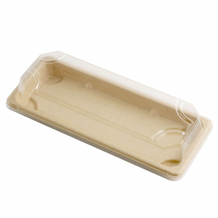 Lids for ST-2G Biodegradable Take Out Sushi Tray 8.6" x 3.5" # 9113 (800 lids/case)