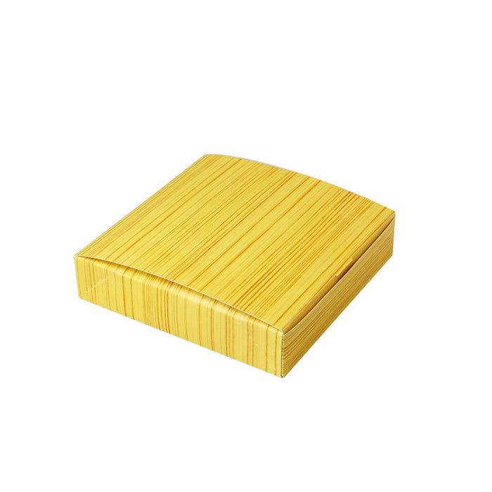 Wooden Pattern Square Paper Take Out Bento Box 7" x 7" (200/case)