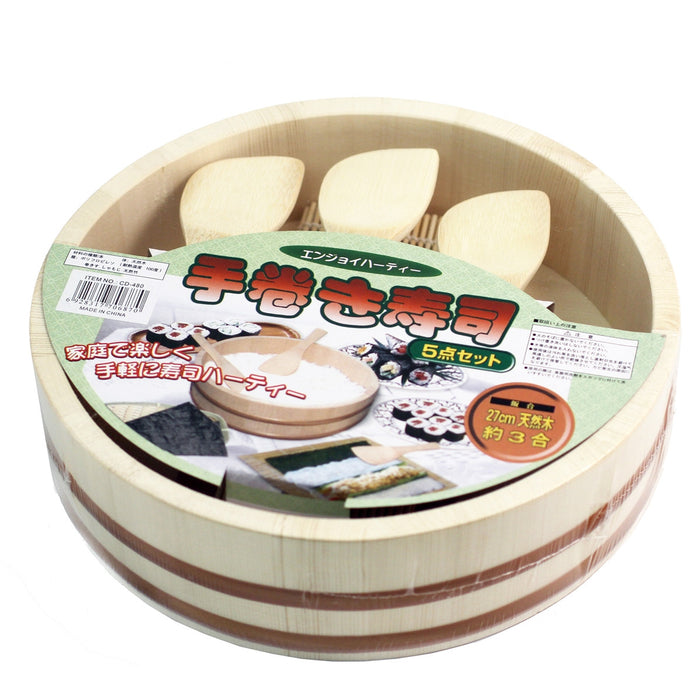 Mini Wooden Hangiri Sushi Party Set