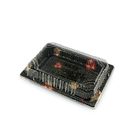 TZ-008 PS Black Designed Take Out Sushi Tray 6.5