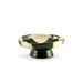 Oribe Green & Ivory Checkered Kobachi Dish with Stand 4.72" dia