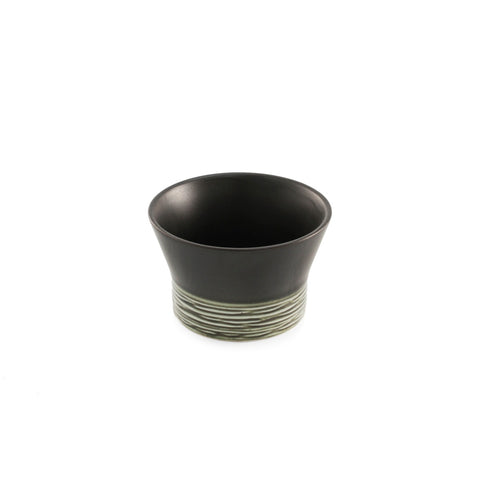 Black x Deep Green Ripple Oribe Kobachi Bowl 4 fl oz / 3.23