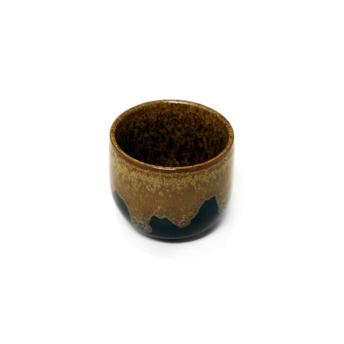 Brown & Black Ceramic Sake Cup 1.5 fl oz