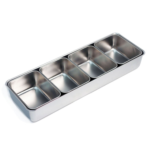 Stainless Steel Yakumi Mise En Place Pan 4 Compartment Set