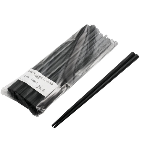 SPS Black Octagonal Chopsticks with Embossed Tips (Set of 10 Pairs)