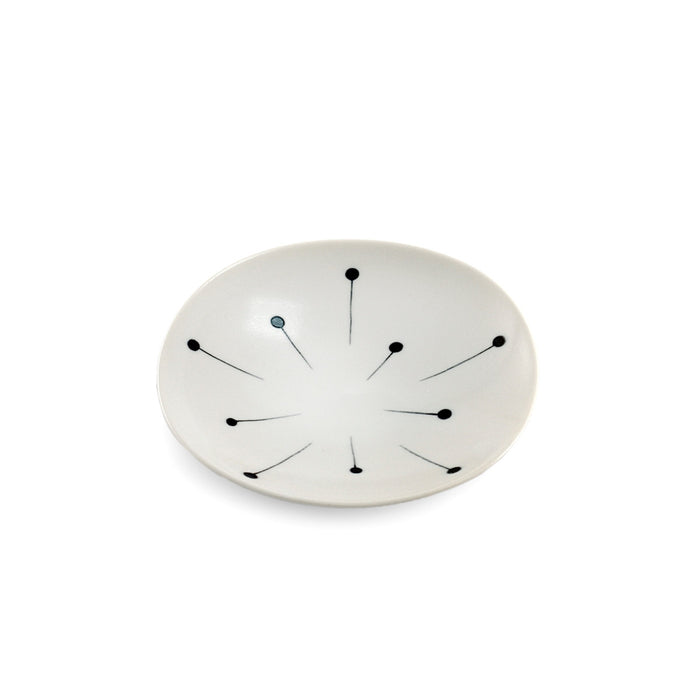 Kozara White Medium Plate with Fireworks Pattern 5" dia