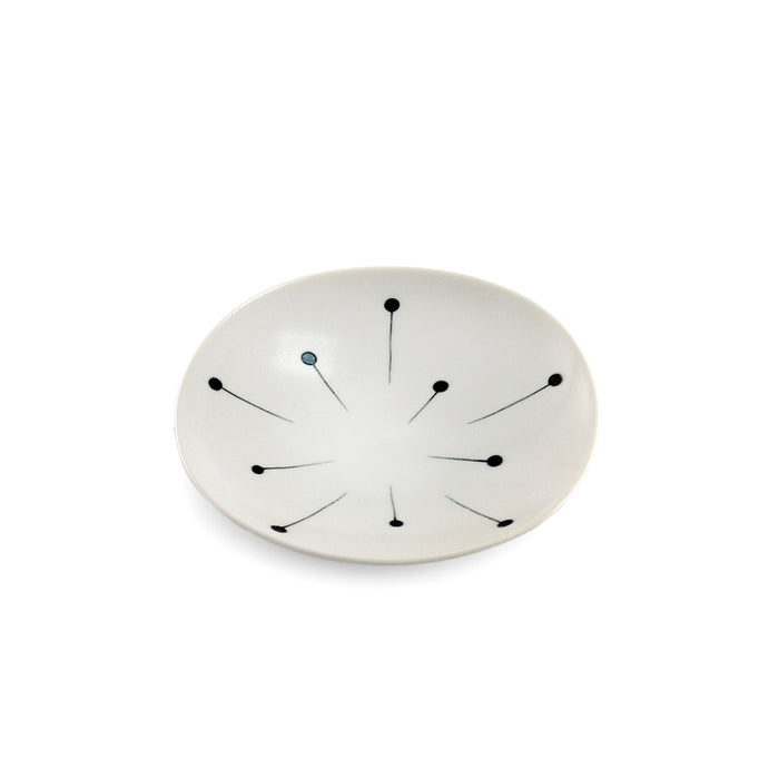 Kozara White Medium Plate with Fireworks Pattern 5.04" dia