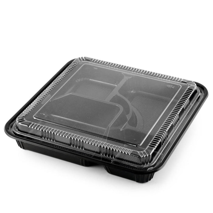 TZ-307-K Black Take Out Bento Box 10.4" x 10.4" (100/case)