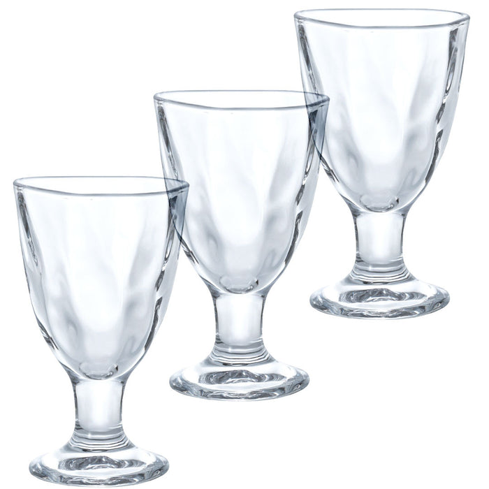 Organic Shaped Glass Sake Cup with Stand 5 fl oz (Set of 3)