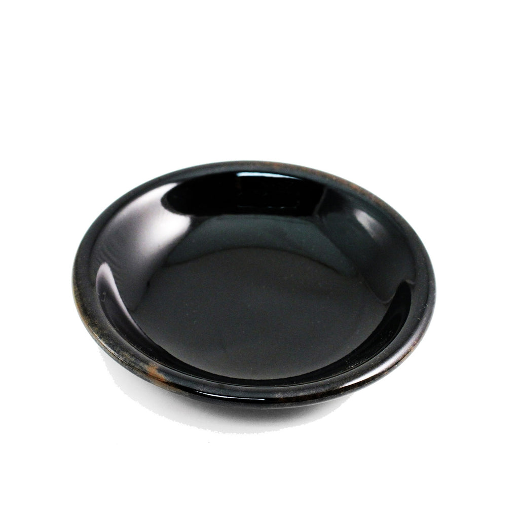 Japanese Sushi Plate & Dish Set in Black Tenmoku Glaze