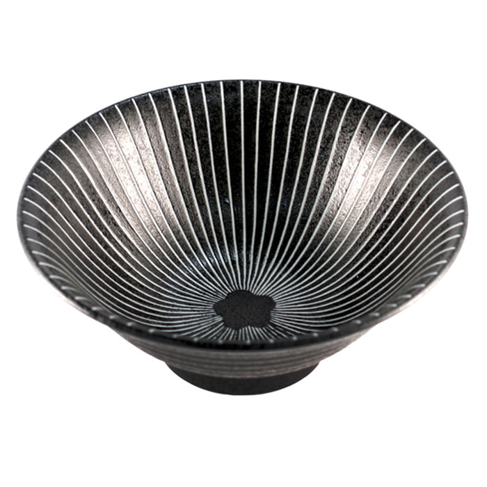Black Bowl with Stripes 31 fl oz