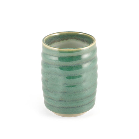 Ridged Emerald Green Teacup 8.6 fl oz / 2.95