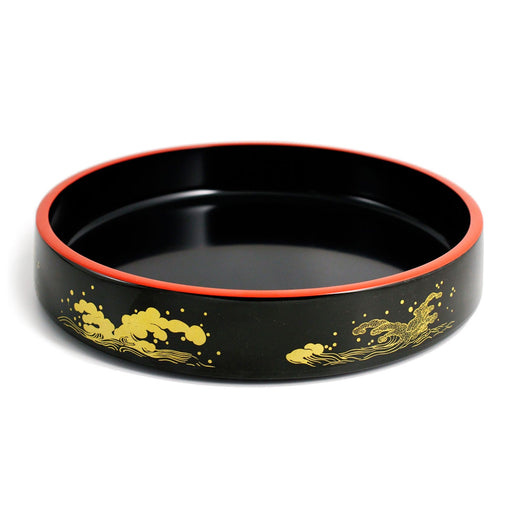 Wave Motif Sushi Serving Tray (Sushi Oke) 13.19" dia