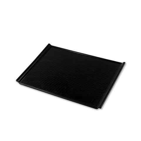Non-slip Black Rectangular Serving Tray with Handles 15.55