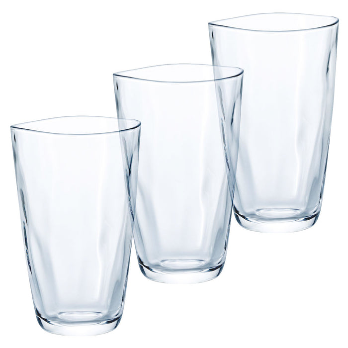 Organic Shaped Glass Cup Tumbler 12 fl oz (Set of 3)