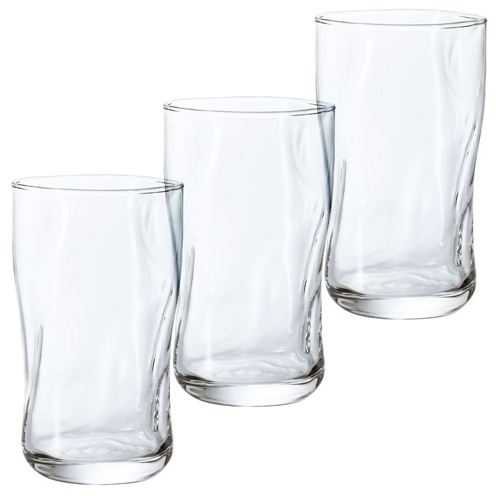 Organic Shaped Fluid Glass Tumbler 16 fl oz (Set of 3)