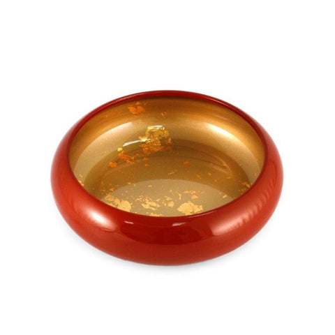Red Sushi Serving Tray (Sushi Oke) with Gold Interior 6.7