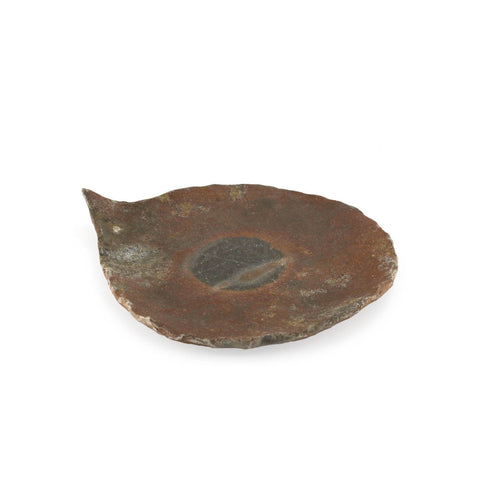Kanayama Matte Brown Leaf Shaped Plate Kozara 5.51