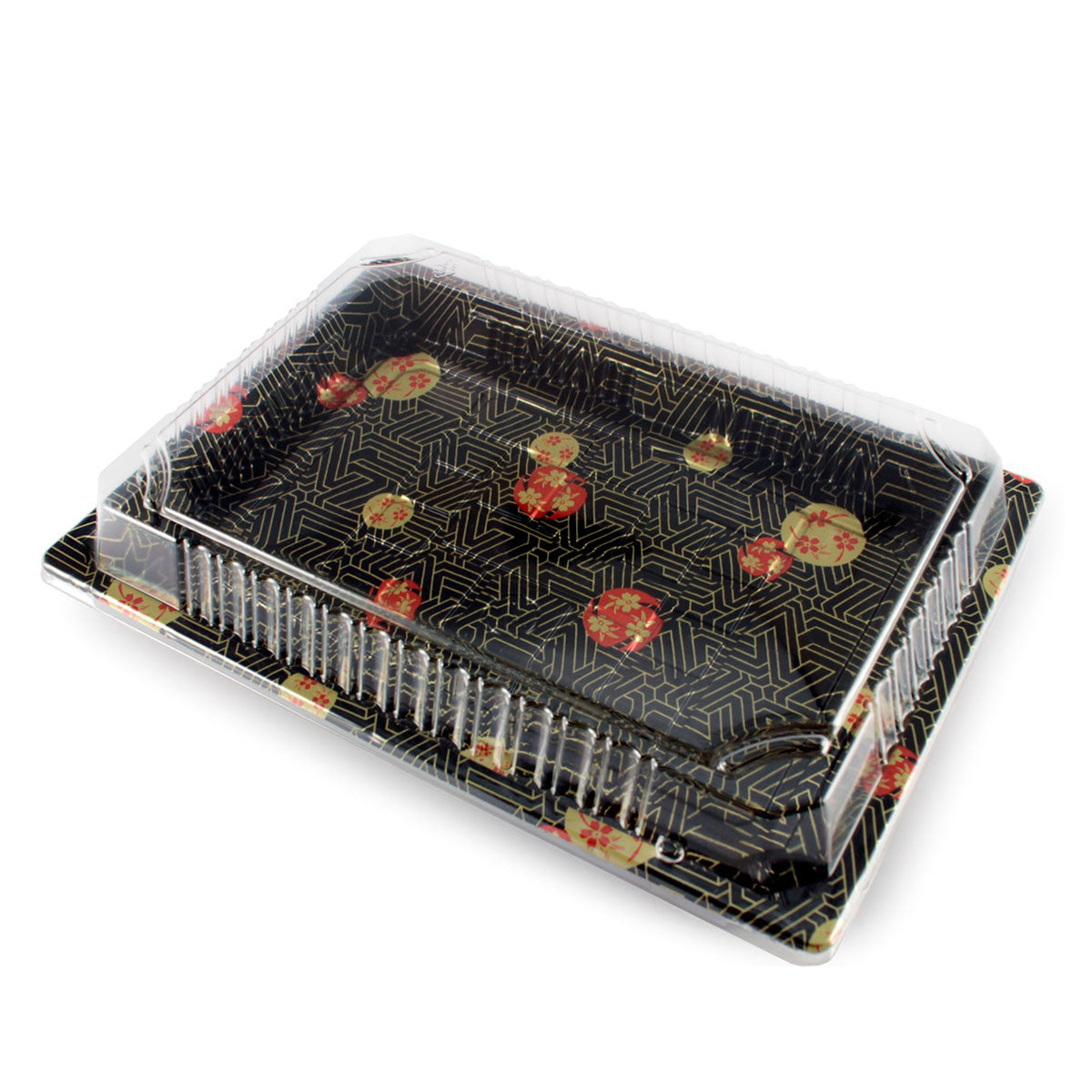TZ-020 PS Black Designed Take Out Sushi Tray 9.38