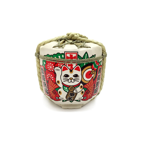 Lucky Cat Empty Glass Sake Cask 10 fl oz / 300 ml