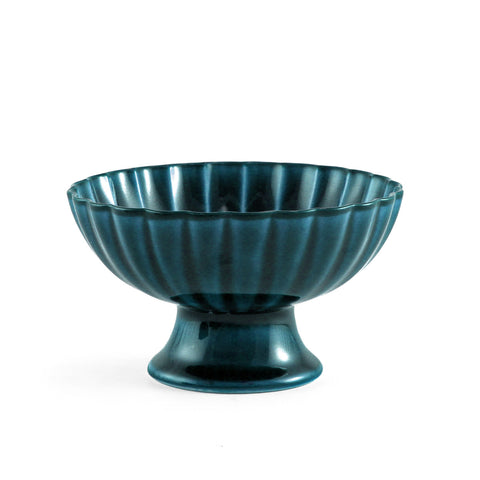 Giyaman Daisy Glossy Blue Dessert Bowl 8.5 fl oz / 4.5