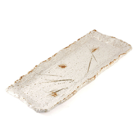 White Kessho Rectangular Plate 16.14