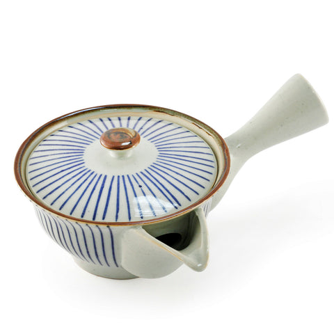 Tokusa Blue Lined Kyusu Japanese Teapot 7.5 fl oz