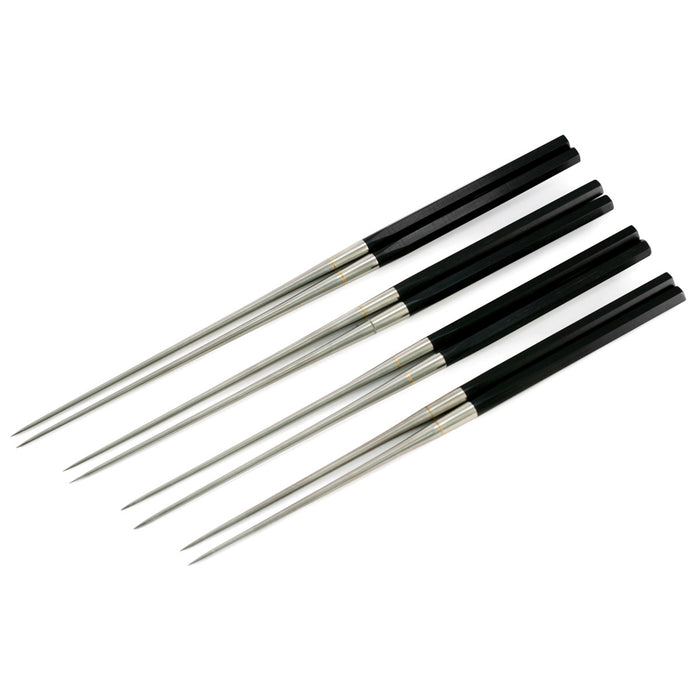Black Birch Wooden Handle Plating Chopsticks (Moribashi)
