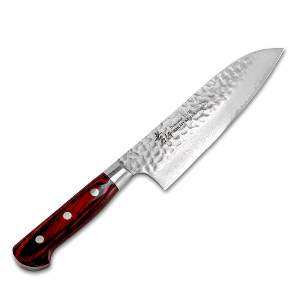 USAKO✾ Sakai Takayuki Damascus Hammered VG-10 Santoku 180mm (7.1