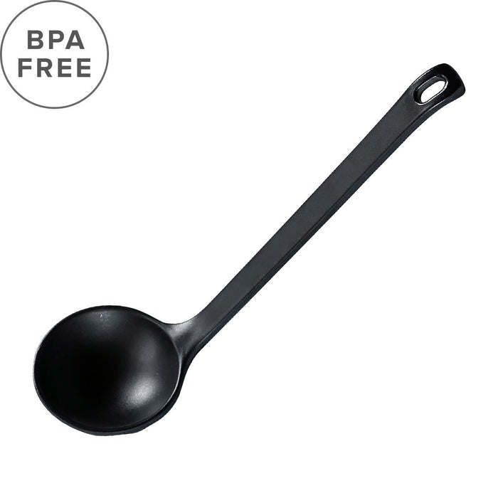 Melamine Black Matte Serving Spoon 8.75"