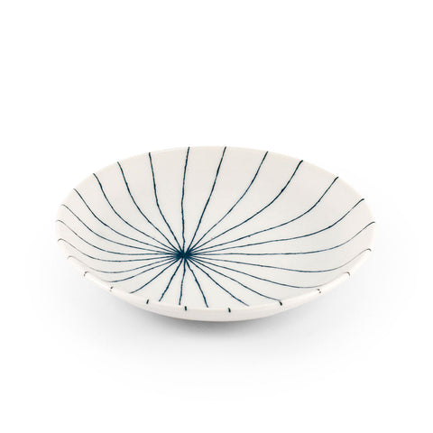 Tokusa Blue Lined Side Plate Kozara 6.3