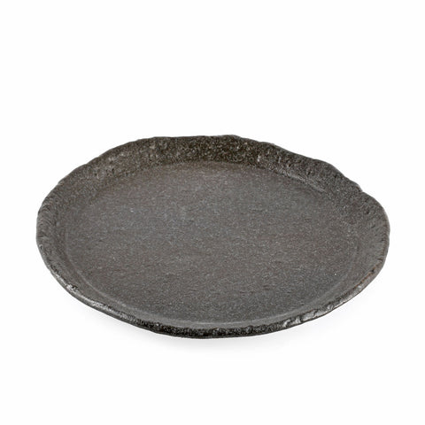 Textured Charcoal Gray Salad Plate 8.35