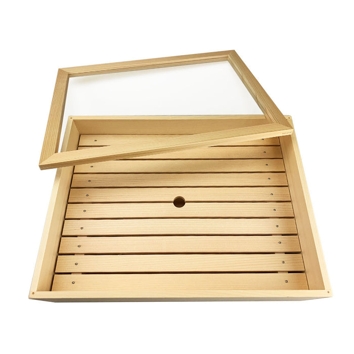 Wooden Sushi Neta Box with Clear Lid 15.4