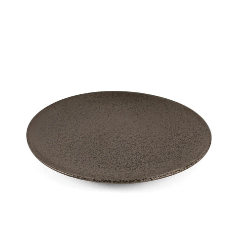 Metallic Gray Black Speckled Round Plate 7