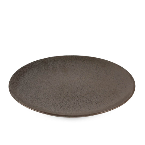 Metallic Gray Black Speckled Round Plate 9