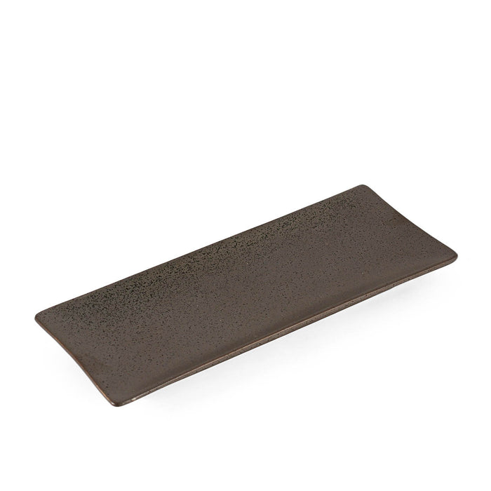 Metallic Grey Black Speckled Rectangular Plate 10.5" x 4.38"