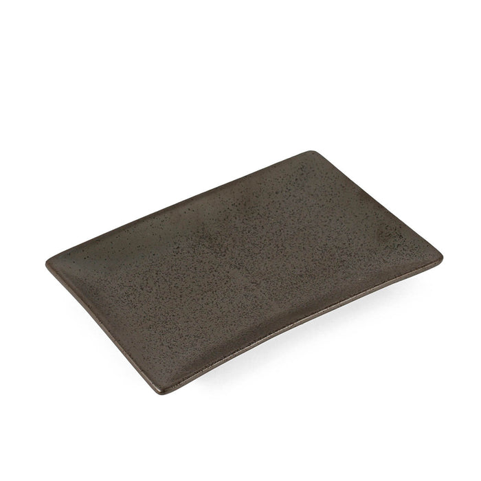 Metallic Grey Black Speckled Rectangular Plate 8" x 5.5"