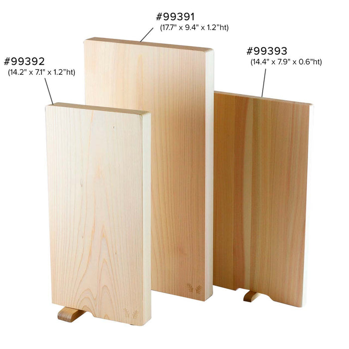 Hinoki (Japanese Cypress) Cutting Board w/Stand 14.4" x 7.9" x 0.6" ht