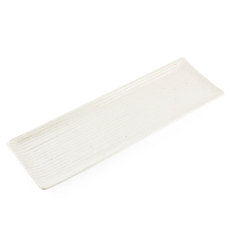 Kobiki White Rectangular Plate with Lines 13.2