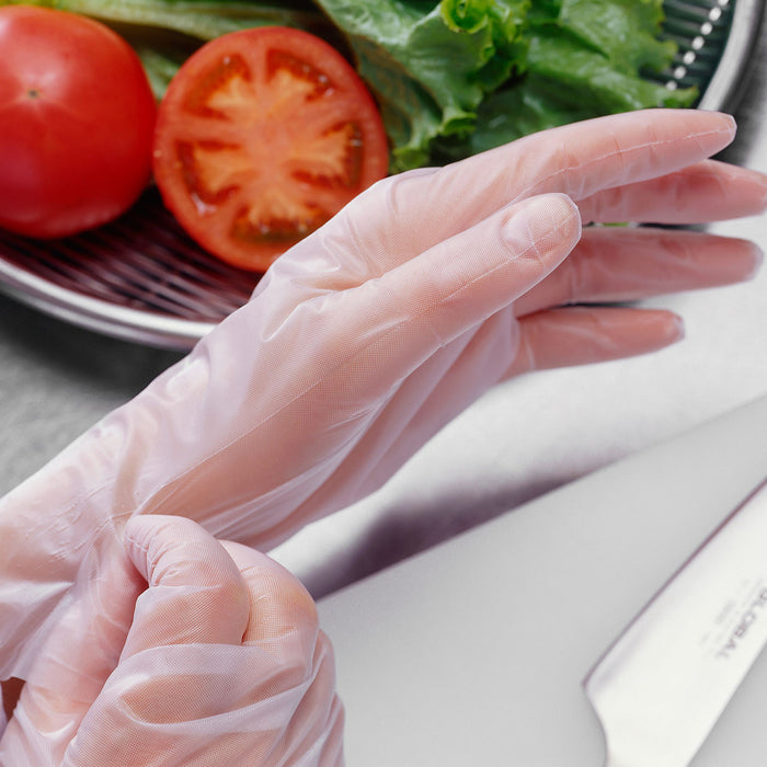 27 Micron Five-Finger-Squeeze Non-Stick Embossed Disposable Gloves S/M/L (200/pack)